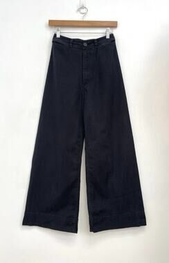 Creatures of Comfort Maison Wide Leg High-Rise Cotton-Linen Sailor Pants Size 4